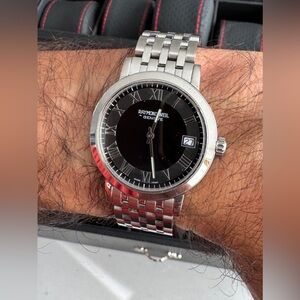 Raymond Weil Geneve Toccata Black Roman Numeral Dial Quartz Watch 5593